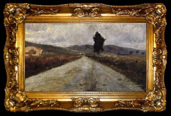 framed  Amedeo Modigliani Small Tuscan Road, ta009-2
